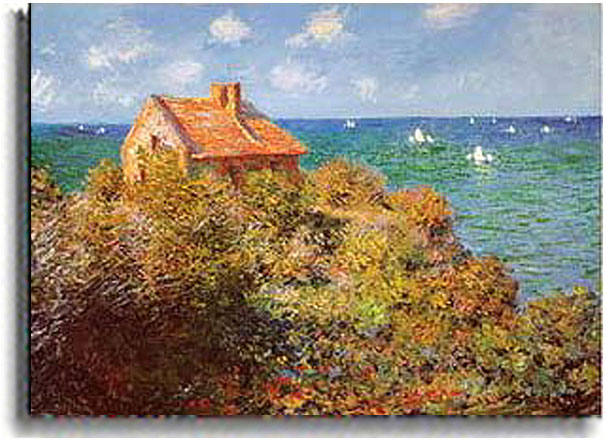 Fisherman's Cottage on the Cliffs - Claude Monet Paintings